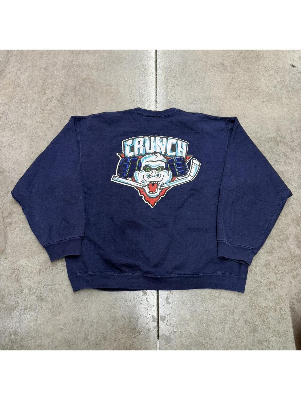 vintage crunch hockey stanley steamers faded navy collegiate crewneck size xl